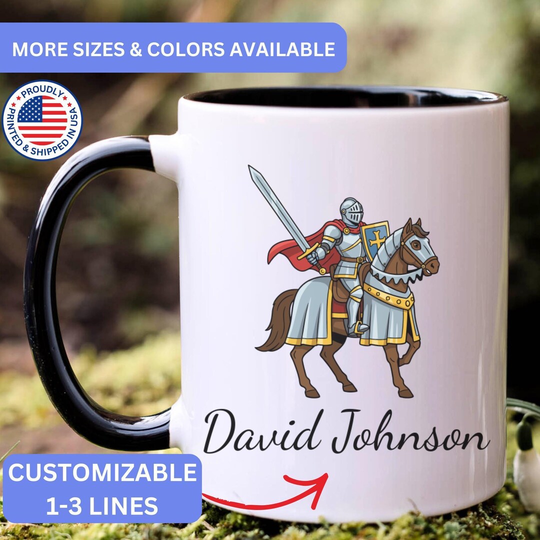 Personalized Knight Mug, Custom Knight Mug, Knight Gift, Knight Gifts ...