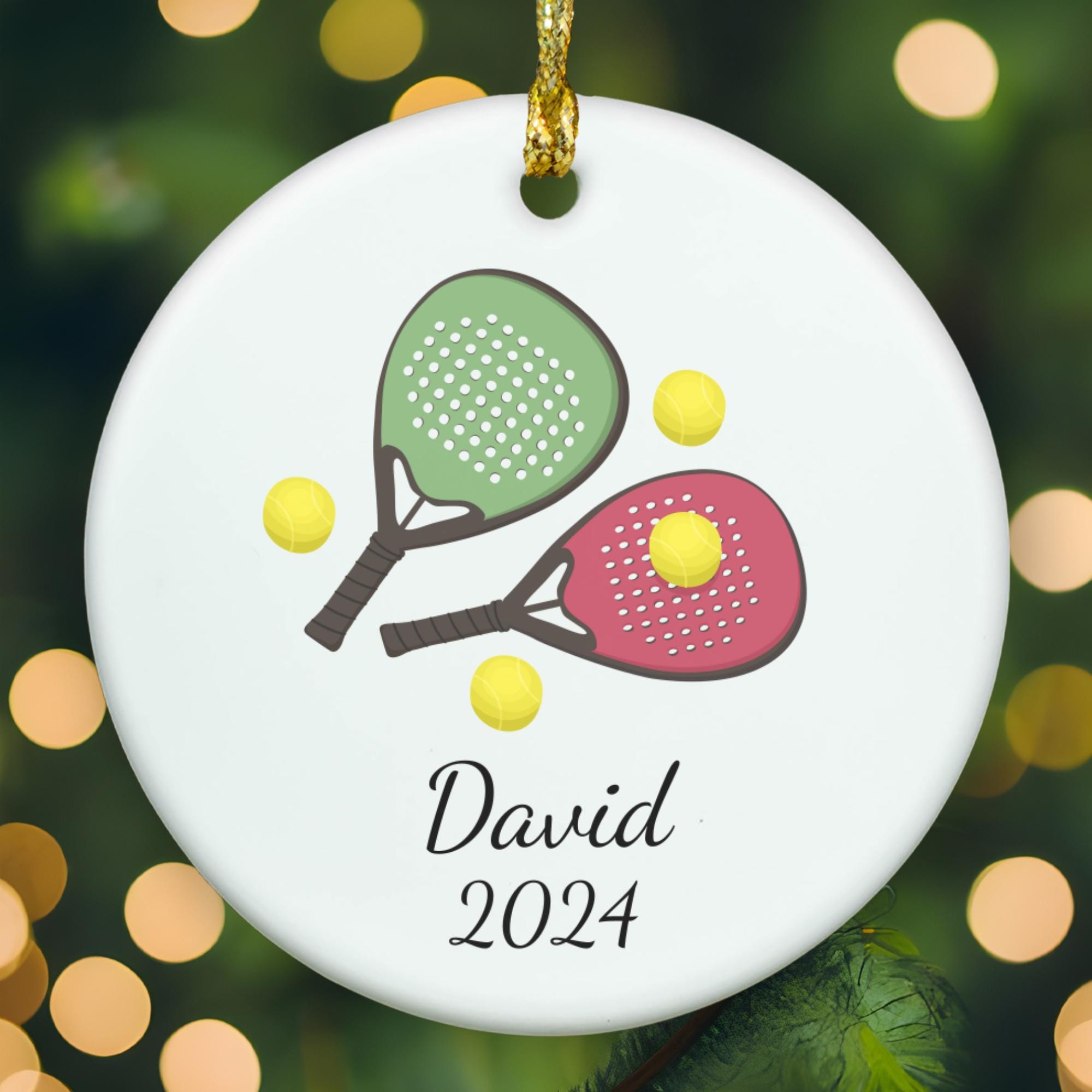 Personalized Paddle Tennis ornament, Paddle Tennis Christmas ornament, Paddle Tennis xmas ornament, APR008