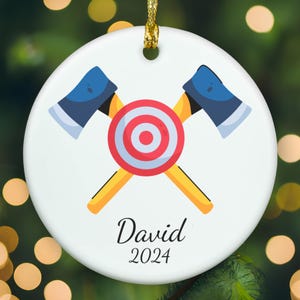 Personalized Axe Throwing ornament, Axe Throwing Christmas ornament, Axe Throwing xmas ornament, APR008