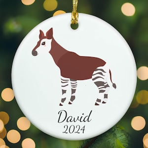 Personalized Okapi ornament, Okapi Christmas ornament, Okapi xmas ornament, APR011