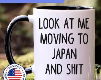 Moving to Japan mug, moving to Japan gift, moving to Japan gifts, moving to Japan coffee mug, APO105