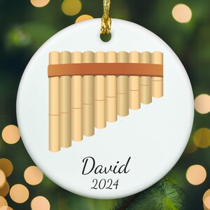 Personalized Pan Flute ornament, Pan flute Christmas ornament, Pan flute xmas ornament, APR006