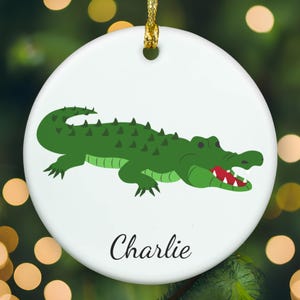 Personalized Crocodile ornament, Crocodile Christmas ornament, Crocodile xmas ornament, APR011