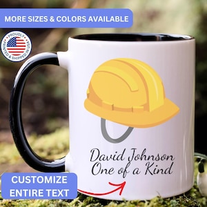 Personalized Safety Helmet mug, custom Safety Helmet mug, Safety Helmet gift, Safety Helmet gifts, APO067 image 1