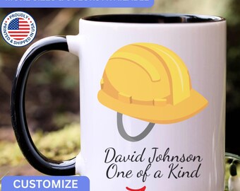 Personalized Safety Helmet mug, custom Safety Helmet mug, Safety Helmet gift, Safety Helmet gifts, APO067