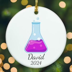 Personalized Test Tube ornament, test tube Christmas ornament, test tube xmas ornament, APR008