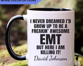 Personalized EMT mug, gift for emt, emt gifts, emt coffee mug, emt cup, APO058