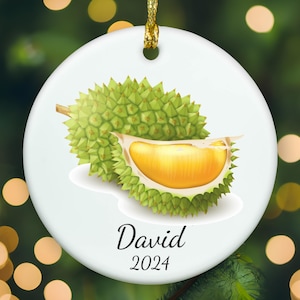 Personalized Durian ornament, Durian Christmas ornament, Durian xmas ornament, APR015