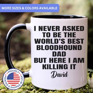 Personalized Bloodhound dad gift, Bloodhound mug, gift for Bloodhound dad, Bloodhound gifts, APO052