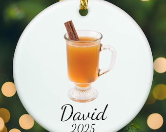Personalized cider ornament, cider Christmas ornament, cider xmas ornament, APR015