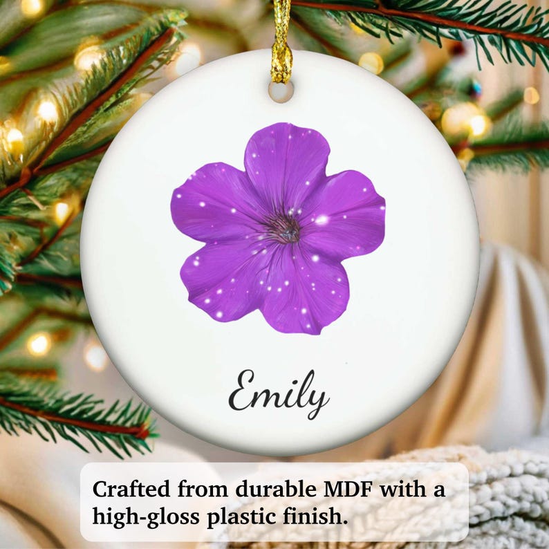 Petunia Ornament, Petunia Name Ornament, Petunia Flower Ornament