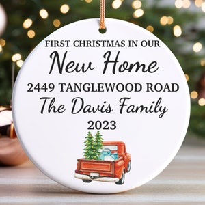 New Home Ornament - Our First Christmas In Our New Home Christmas Ornament - Personalized New House Ornament, APO0049