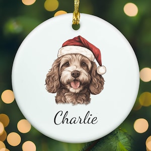 Cockapoo ornament, Cockapoo personalized ornament, Cockapoo memorial, Cockapoo christmas ornament, APR007
