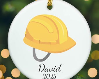 Personalized Safety Helmet ornament, Safety Helmet Christmas ornament, Safety Helmet xmas ornament, APR018