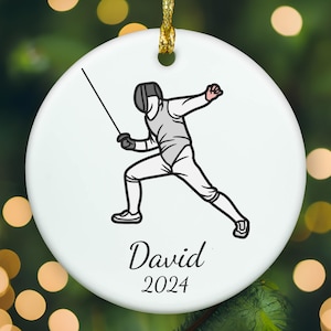 Personalized Fencing ornament, Fencing Christmas ornament, Fencing xmas ornament, APR008