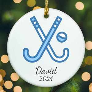 Personalized Field Hockey ornament, Field Hockey Christmas ornament, Field Hockey xmas ornament, APR008