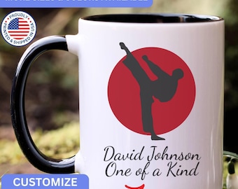 Taza de karate personalizada, regalo de karate, regalos de karate, APO065