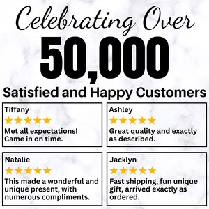 The image is a collage of four customer reviews, each featuring a different name and rating. The reviews are focused on the quality and satisfaction of the products or services provided.
