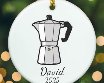 Personalized Moka Pot ornament, Moka Pot Christmas ornament, Moka Pot xmas ornament, APR018