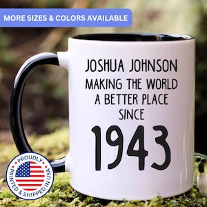Personalized 82nd birthday gift, 82nd birthday mug, 82 year old birthday gifts, 1943 mug, 82nd bday gifts, 82nd birthday gag, APO017