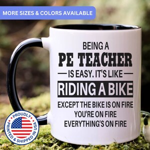 PE Teacher mug, pe teacher gifts, gift for pe teacher gift idea, pe teacher coffee mug, APO015