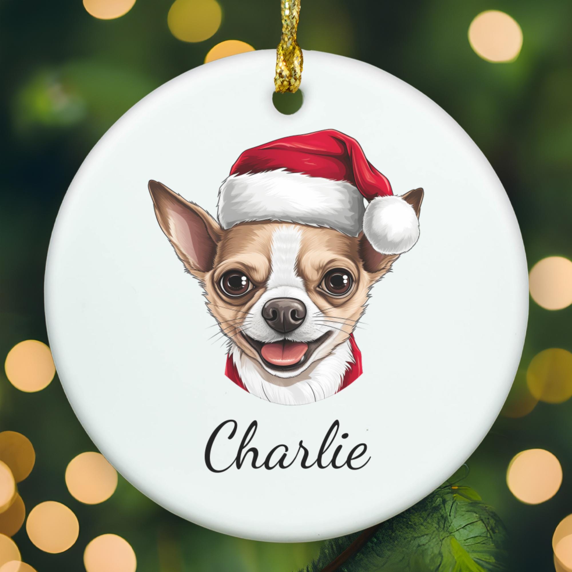 Chihuahua Ornament, Chihuahua Personalized Ornament, Chihuahua - Main Image