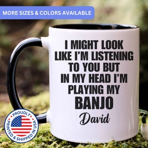 Personalized Banjo mug, Banjo gift, Banjo player gift, Banjo gifts, Banjo coffee mug, APO053