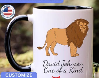 Personalized Lion mug, custom Lion mug, Lion gift, Lion gifts, APO061