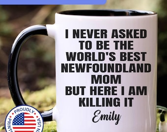 Personalized Newfoundland mom gift, Newfoundland mug, gift for Newfoundland mom, Newfoundland gifts, APO051