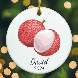 Personalized Lychee ornament, Lychee Christmas ornament, Lychee xmas ornament, APR015