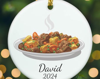 Personalized Beef Stew ornament, beef stew Christmas ornament, beef stew xmas ornament, APR015
