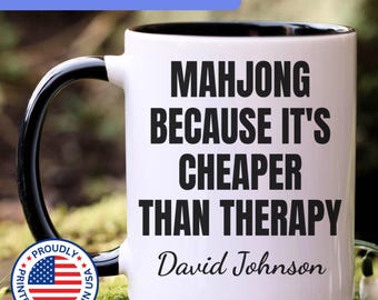 Mahjong mug, mahjong gift for men and women, mahjong gifts, mahjong coffee mug, mahjong cup, APO122