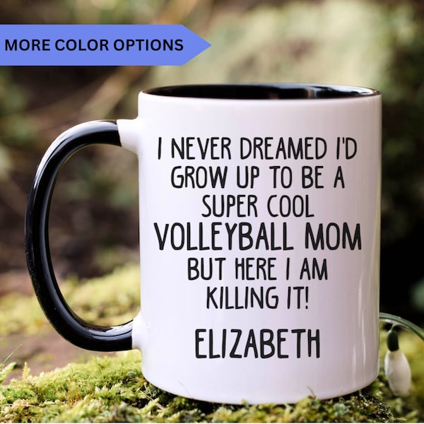 Personalized Volleyball Mom mug, volleyball mom gift, volleyball mom gifts, gift for volleyball mom, volleyball mom coffee mug, APO048