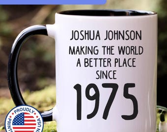 Personalized 50th birthday gift, 50th birthday mug, 50 year old birthday gifts, 1975 mug, 50th bday gifts, 50th birthday gag, APO017