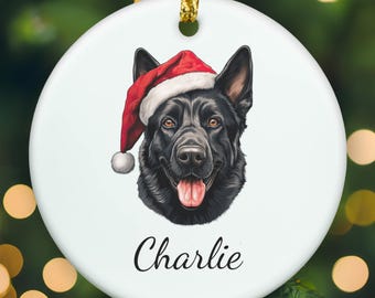 Black German Shepherd ornament, Black German Shepherd personalized ornament, Black German Shepherd memorial, APR007