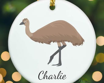 Personalized Emu ornament, Emu Christmas ornament, Emu xmas ornament, APR011