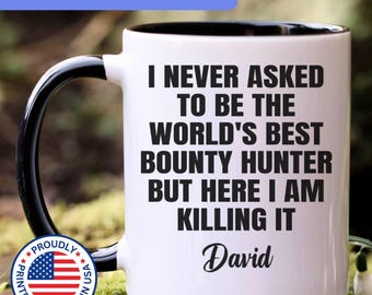 Personalized Bounty Hunter mug, bounty hunter gift, bounty hunter gifts, APO137