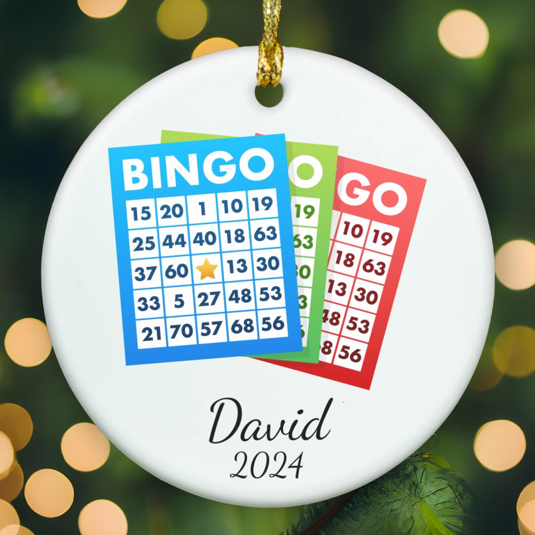 Personalized Bingo Ornament, Bingo Christmas Ornament, Bingo Xmas ...