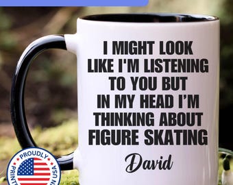 Taza personalizada de patinaje artístico, regalo de patinaje artístico para hombres y mujeres, regalos de patinaje artístico, taza de café de patinaje artístico, taza de patinaje artístico,