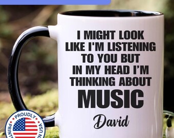 Personalized Music mug, Music gift for men and women, Music gifts, Music coffee mug, Music cup, APO094