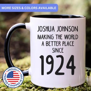 Personalized 101st birthday gift, 101st birthday mug, 101 year old birthday gifts, 1924 mug, 101st bday gifts, 101st birthday gag, APO017