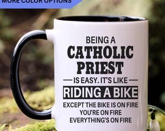 Catholic Priest mug, catholic priest gifts, gift for catholic priest gift idea, catholic priest coffee mug, APO015