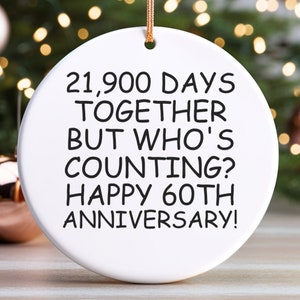 60th anniversary ornament, 60th anniversary gift, 60 year anniversary, 60th wedding anniversary, APR003