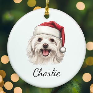 Maltese ornament, Maltese personalized ornament, Maltese memorial, Maltese christmas ornament, APR007