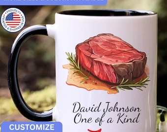 Personalized steak mug, custom steak mug, steak gift, steak gifts, APO064