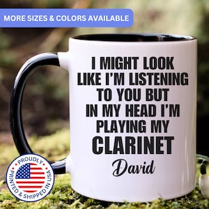 Personalized Clarinet mug, Clarinet gift, Clarinet player gift, Clarinet gifts, Clarinet coffee mug, APO053