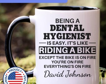 Dental hygienist gift, dental hygienist mug, new dental hygienist, best dental hygienist, funny dental hygienist gift, APO045
