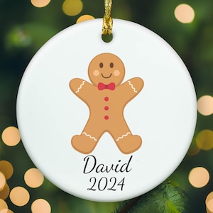 Personalized Gingerbread Man ornament, gingerbread man Christmas ornament, gingerbread man xmas ornament, APR008