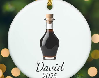 Personalized balsamic vinegar ornament, balsamic vinegar Christmas ornament, balsamic vinegar xmas ornament, APR015
