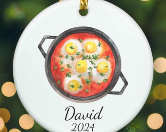 Personalized Shakshuka ornament, shakshuka Christmas ornament, shakshuka xmas ornament, APR015